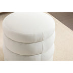 Pouffe Repose-pied Rond en Velours Doux