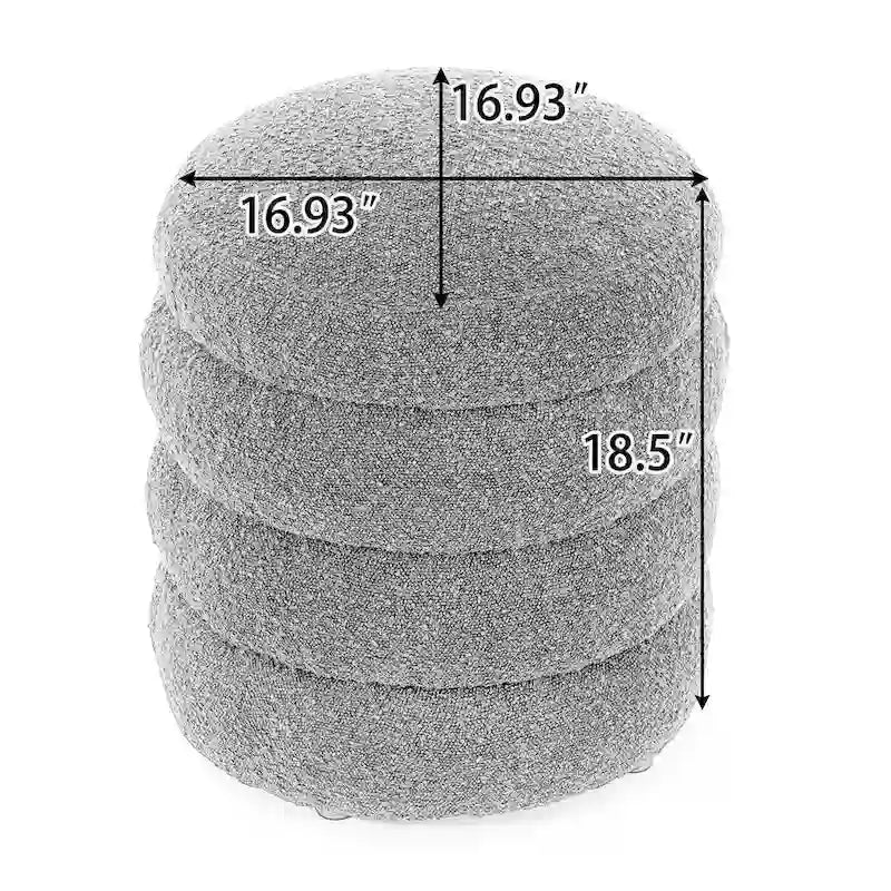 Pouffe Repose-pied Rond en Velours Doux