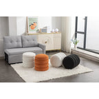 Pouffe Repose-pied Rond en Velours Doux