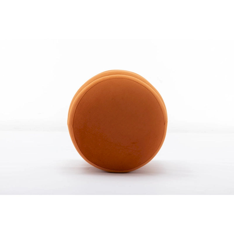 Pouffe Repose-pied Rond en Velours Doux