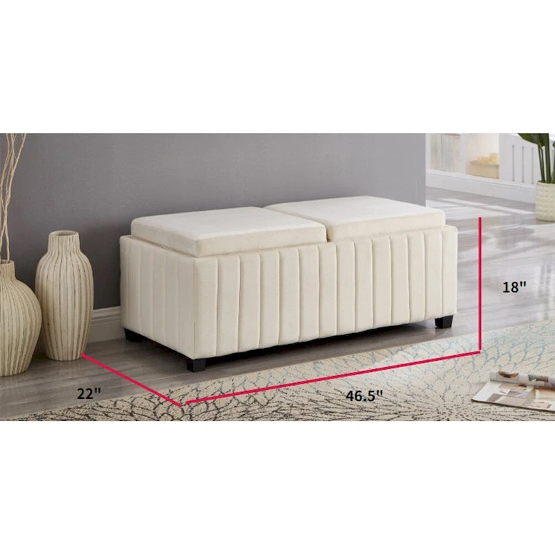 Banc de rangement ottoman rembourré pour chambre d'enfant, salon