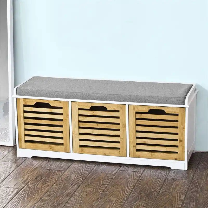 Banc de rangement avec 3 tiroirs - 35 P x 105 L x 43 H cm