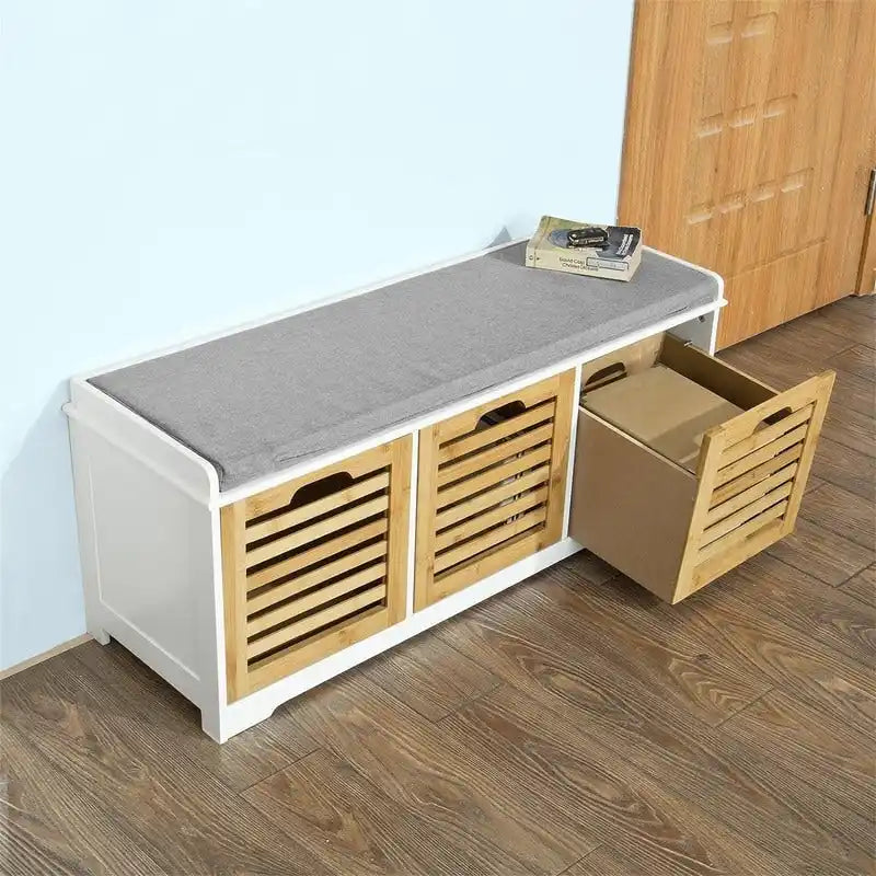 Banc de rangement avec 3 tiroirs - 35 P x 105 L x 43 H cm
