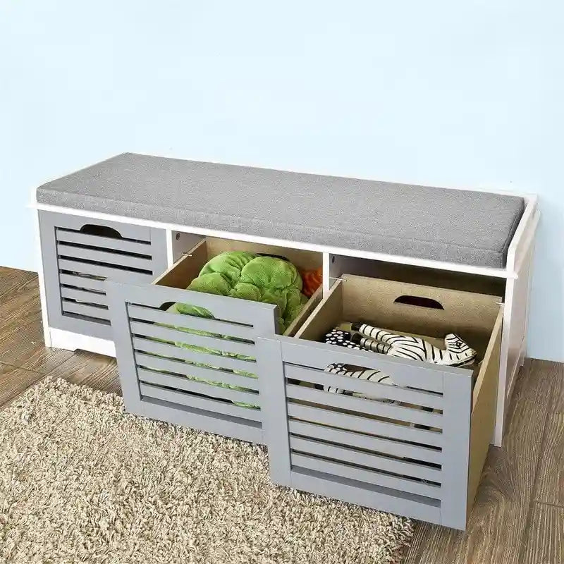 Banc de rangement avec 3 tiroirs - 35 P x 105 L x 43 H cm