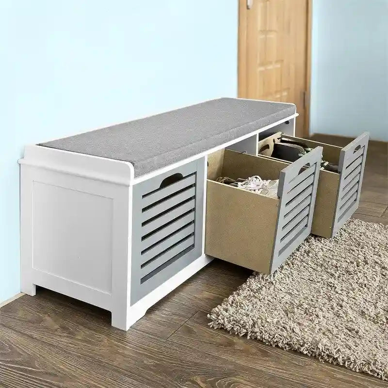 Banc de rangement avec 3 tiroirs - 35 P x 105 L x 43 H cm