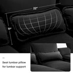 Canapé en U moderne avec console, porte-gobelets et ports USB, meubles d'intérieur rembourrés symétriques à 6 places, noir