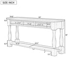 Console 63 po avec tiroirs et étagère pour entrée, couloir, salon