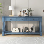Console 63 po avec tiroirs et étagère pour entrée, couloir, salon
