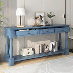 Console 63 po avec tiroirs et étagère pour entrée, couloir, salon