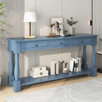Console 63 po avec tiroirs et étagère pour entrée, couloir, salon