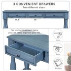 Console 63 po avec tiroirs et étagère pour entrée, couloir, salon