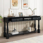 Console 63 po avec tiroirs et étagère pour entrée, couloir, salon