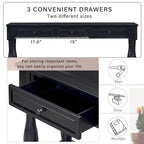 Console 63 po avec tiroirs et étagère pour entrée, couloir, salon