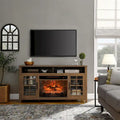 Meuble TV de 55 pouces avec cheminée électrique et insert chauffant KD