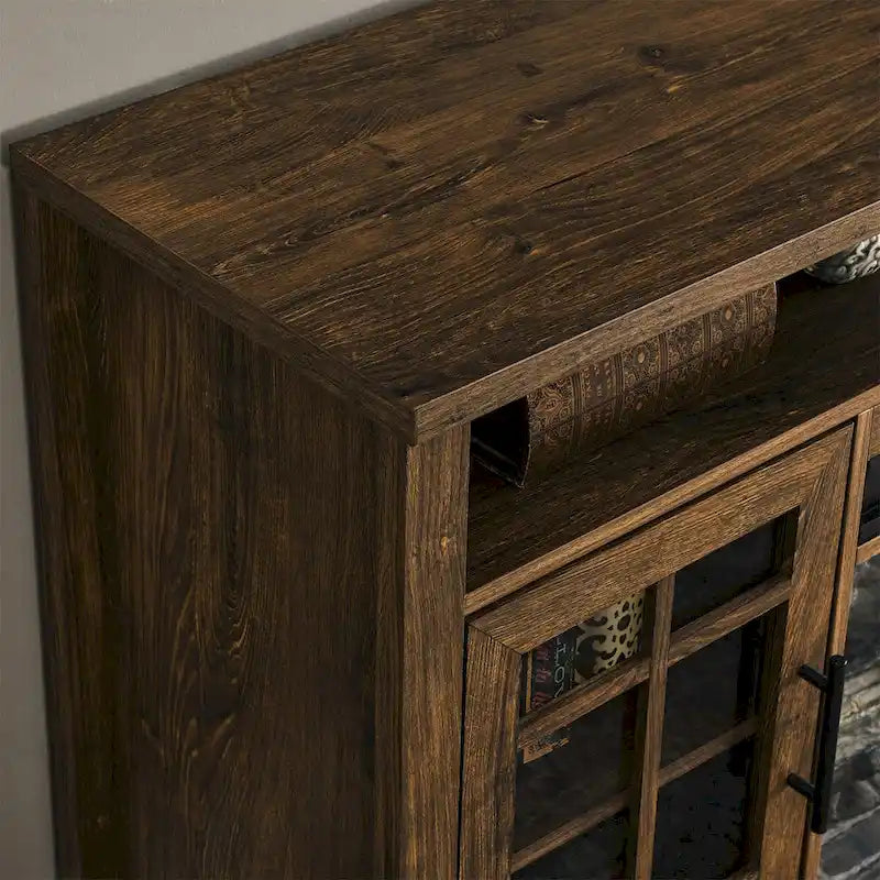 Meuble TV de 55 pouces avec cheminée électrique et insert chauffant KD