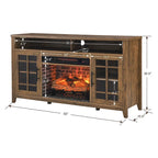 Meuble TV de 55 pouces avec cheminée électrique et insert chauffant KD