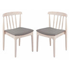 Chaise de salle à manger commerciale en bois massif avec assise rembourrée en vinyle - lot de 2