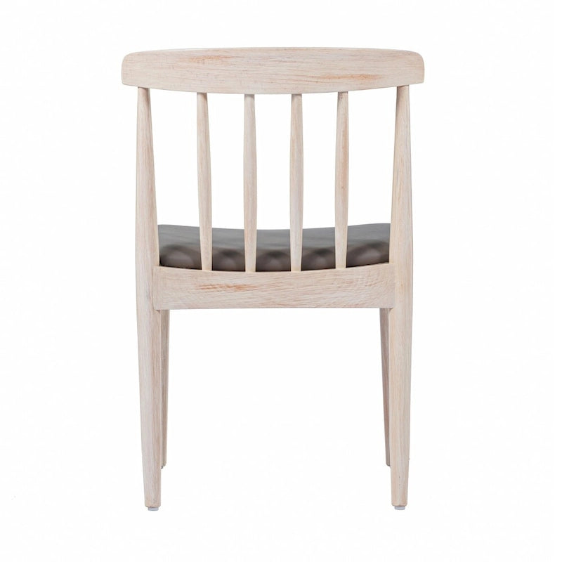 Chaise de salle à manger commerciale en bois massif avec assise rembourrée en vinyle - lot de 2