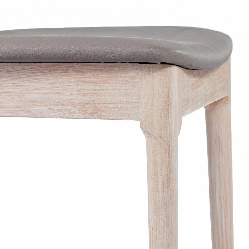Chaise de salle à manger commerciale en bois massif avec assise rembourrée en vinyle - lot de 2