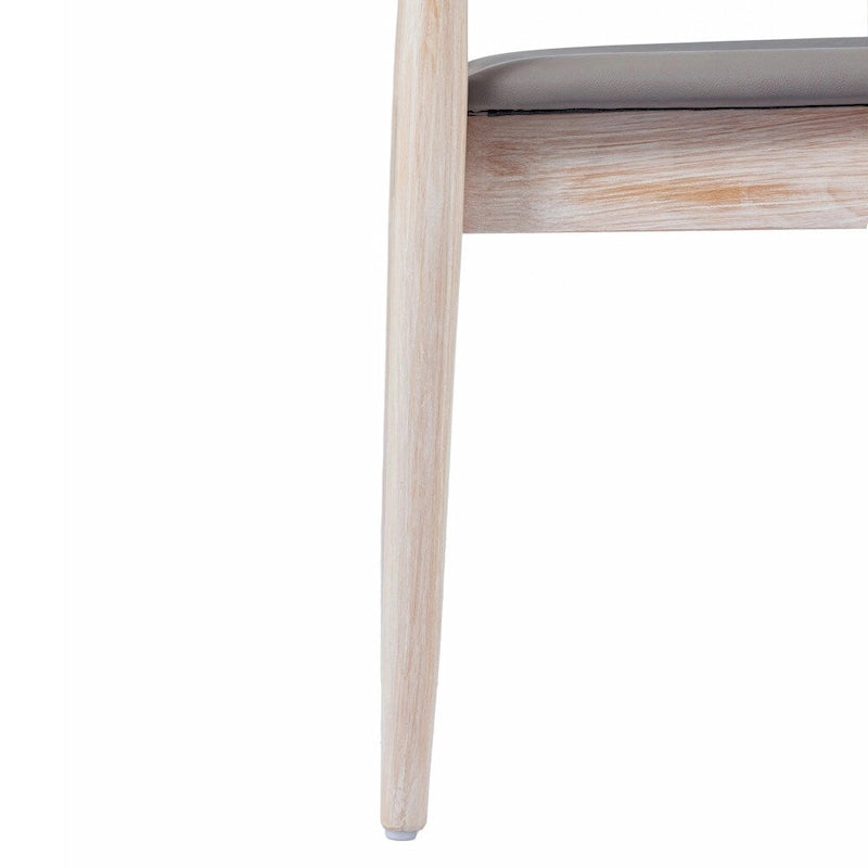 Chaise de salle à manger commerciale en bois massif avec assise rembourrée en vinyle - lot de 2