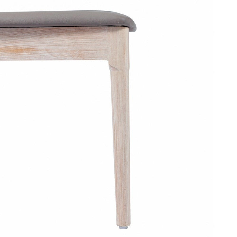 Chaise de salle à manger commerciale en bois massif avec assise rembourrée en vinyle - lot de 2