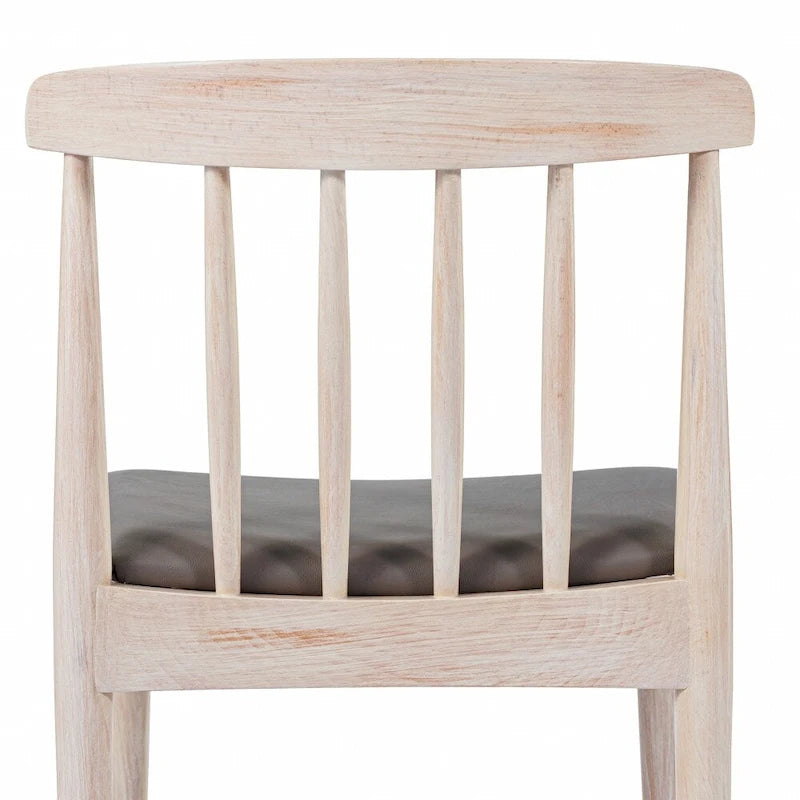 Chaise de salle à manger commerciale en bois massif avec assise rembourrée en vinyle - lot de 2