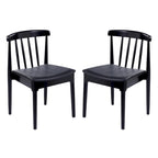 Chaise de salle à manger commerciale en bois massif avec assise rembourrée en vinyle - lot de 2