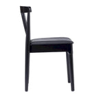Chaise de salle à manger commerciale en bois massif avec assise rembourrée en vinyle - lot de 2