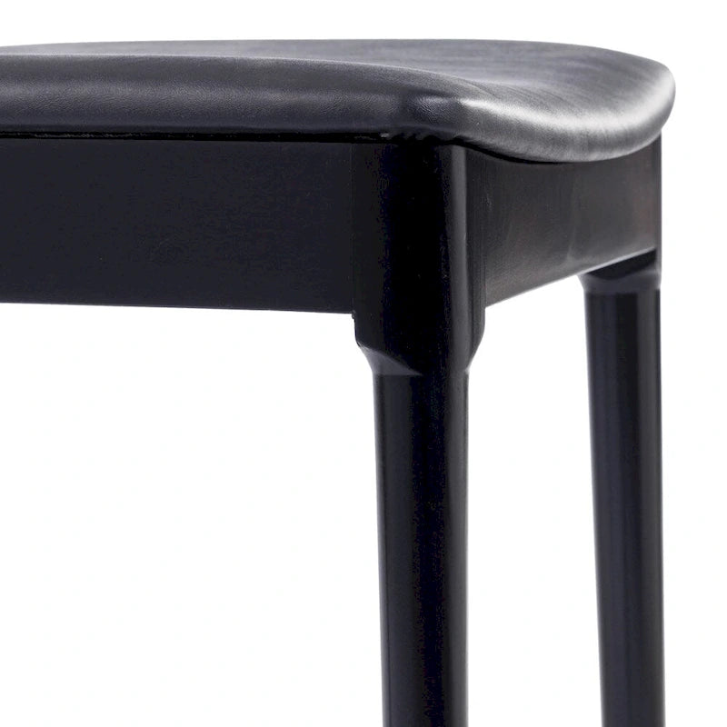 Chaise de salle à manger commerciale en bois massif avec assise rembourrée en vinyle - lot de 2