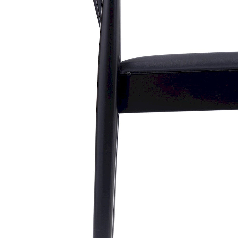 Chaise de salle à manger commerciale en bois massif avec assise rembourrée en vinyle - lot de 2