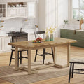 Table à manger rectangulaire de 160 cm avec pieds en bois massif et plateau épais pour 4 à 6 personnes