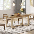 Table à manger rectangulaire de 160 cm avec pieds en bois massif et plateau épais pour 4 à 6 personnes