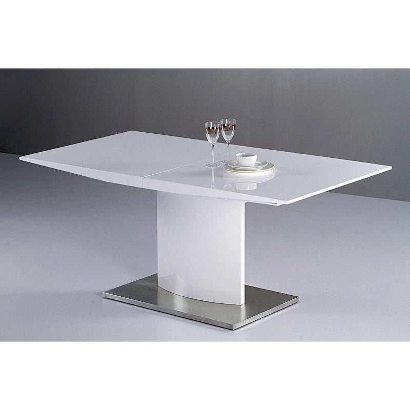 Table de salle à manger à rallonges laquée blanche