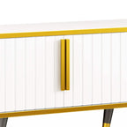 Meuble TV de luxe minimaliste avec étagère ouverte pour téléviseurs jusqu'à 85 pouces, centre de divertissement avec armoires et tiroirs