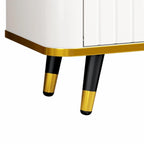 Meuble TV de luxe minimaliste avec étagère ouverte pour téléviseurs jusqu'à 85 pouces, centre de divertissement avec armoires et tiroirs