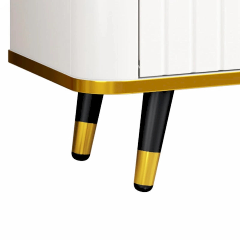 Meuble TV de luxe minimaliste avec étagère ouverte pour téléviseurs jusqu'à 85 pouces, centre de divertissement avec armoires et tiroirs