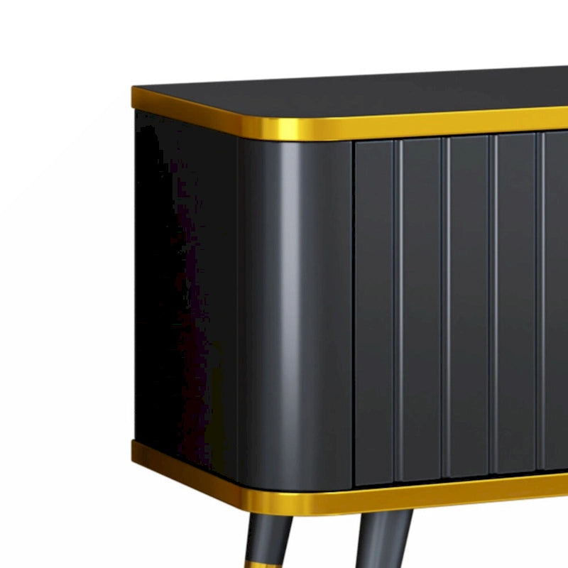 Meuble TV de luxe minimaliste avec étagère ouverte pour téléviseurs jusqu'à 85 pouces, centre de divertissement avec armoires et tiroirs