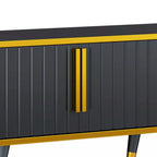 Meuble TV de luxe minimaliste avec étagère ouverte pour téléviseurs jusqu'à 85 pouces, centre de divertissement avec armoires et tiroirs