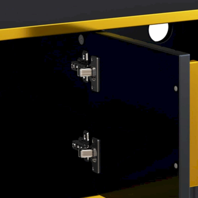 Meuble TV de luxe minimaliste avec étagère ouverte pour téléviseurs jusqu'à 85 pouces, centre de divertissement avec armoires et tiroirs