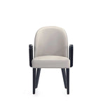 Chaise de salle à manger Hillman moderne en similicuir et velours avec accoudoirs