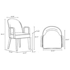 Chaise de salle à manger Hillman moderne en similicuir et velours avec accoudoirs