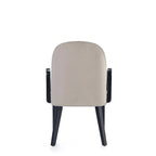 Chaise de salle à manger Hillman moderne en similicuir et velours avec accoudoirs