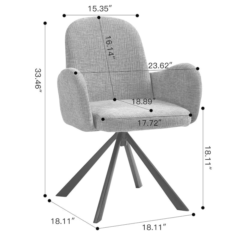 Chaise de salle à manger Beacher en lin rose avec pieds en fer noir