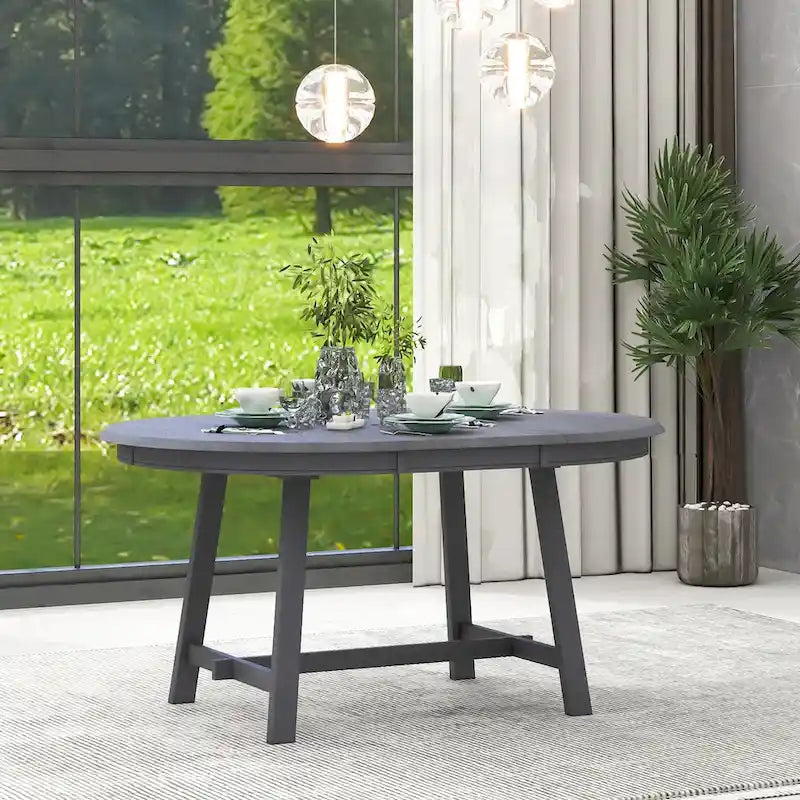 Table à manger ronde extensible en bois