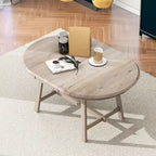 Table à manger ronde extensible en bois