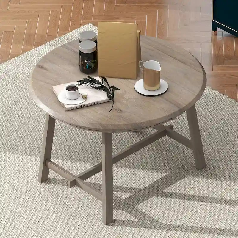 Table à manger ronde extensible en bois