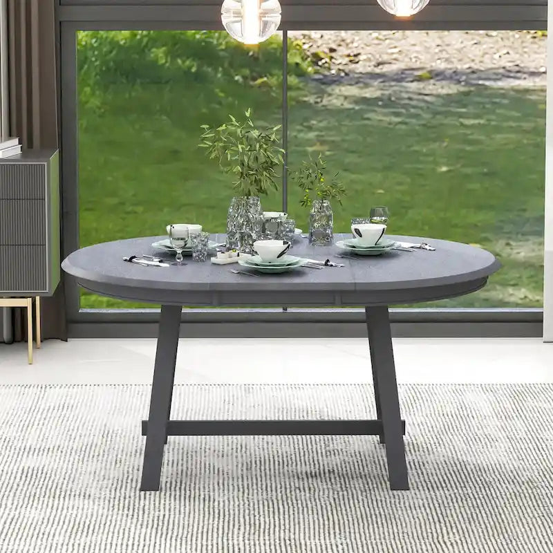 Table à manger ronde extensible en bois