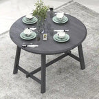 Table à manger ronde extensible en bois