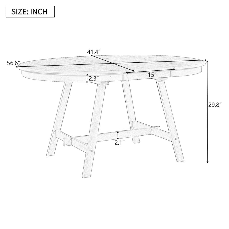 Table à manger ronde extensible en bois