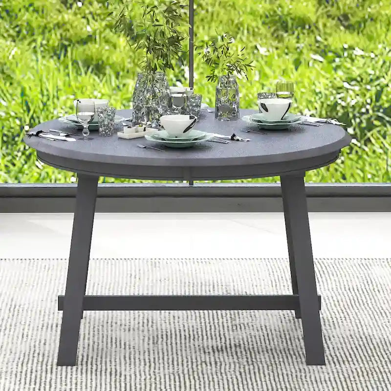 Table à manger ronde extensible en bois